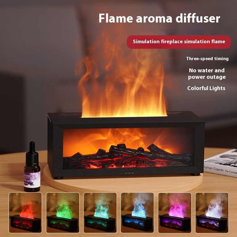 Flame Aroma Diffuser & Humidifier with 7-Color LED Mood Light