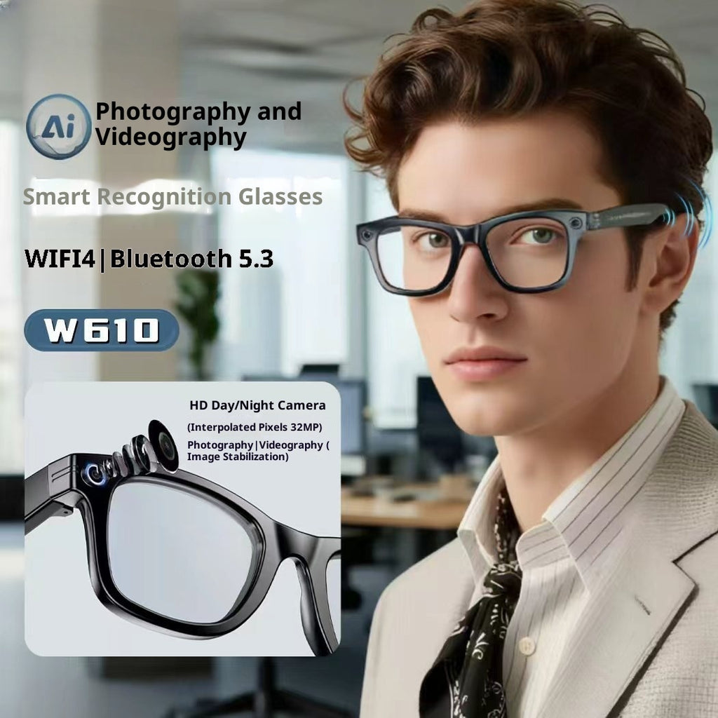 W610 Smart Glasses – AI Voice, Translation & Camera