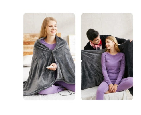 USB Heated Plush Shawl – Electric Body Warmer Blanket