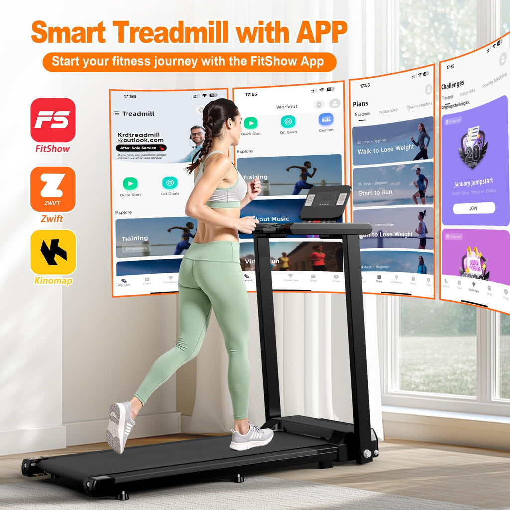 Quiet Folding Treadmill 2.5HP – Home Fitness & LED Display