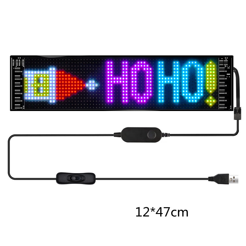 Smart RGB LED Car Display – Programmable Text & Animation Screen