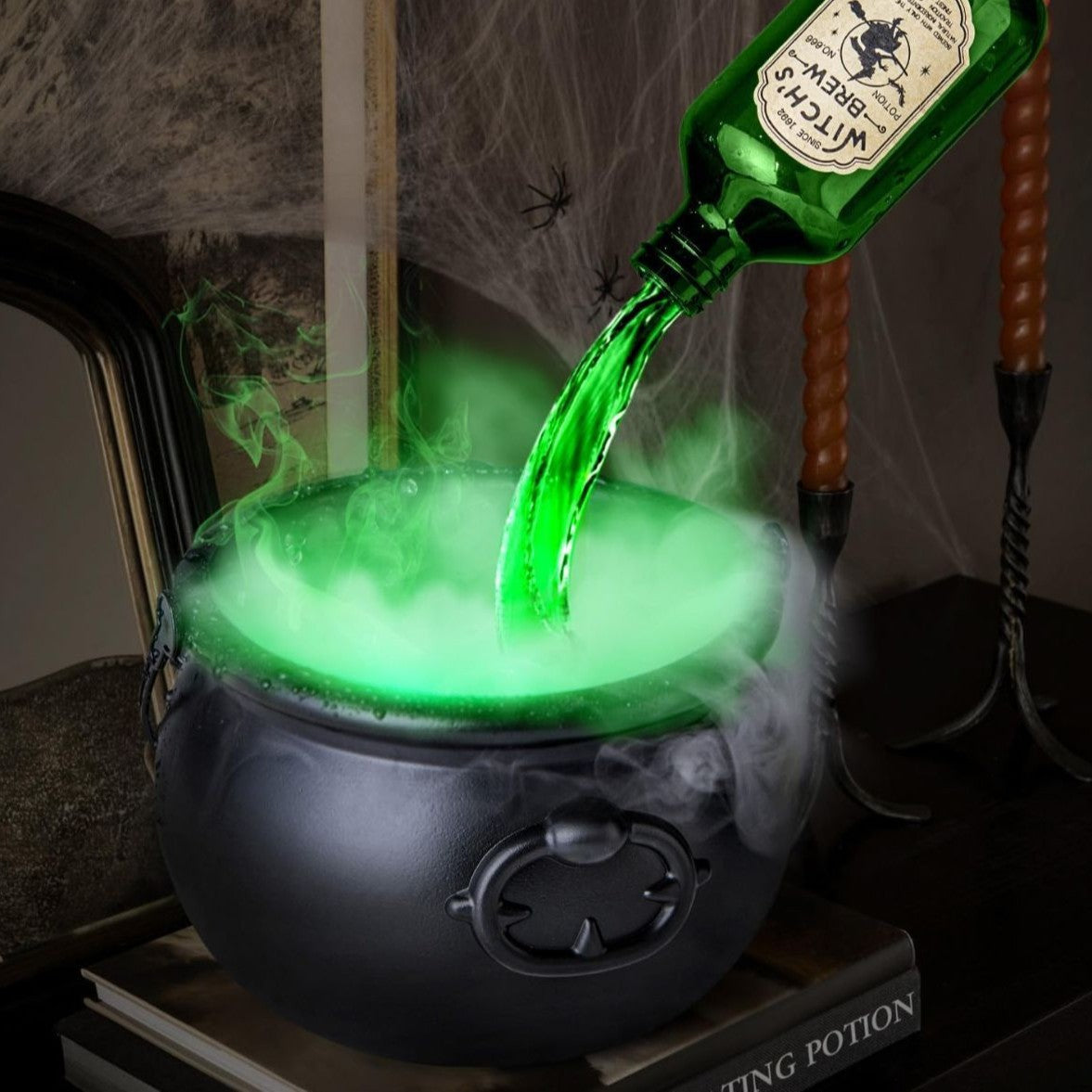 Floating Witch Cauldron Fog Fountain – Spooky Halloween Potion Decor