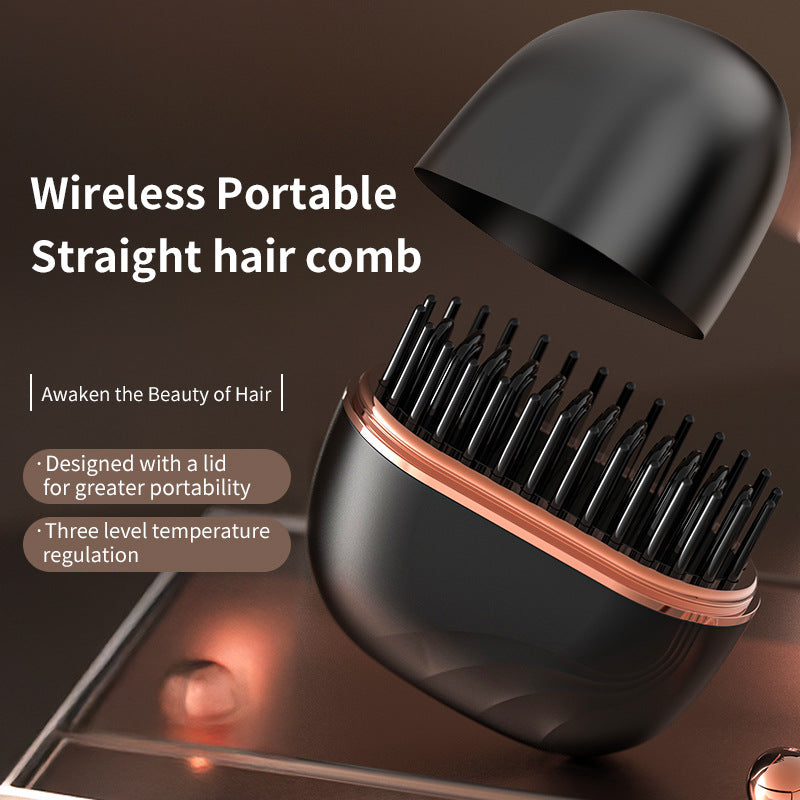 Mini Wireless Hair Straightening Comb – Portable & Hair-Safe