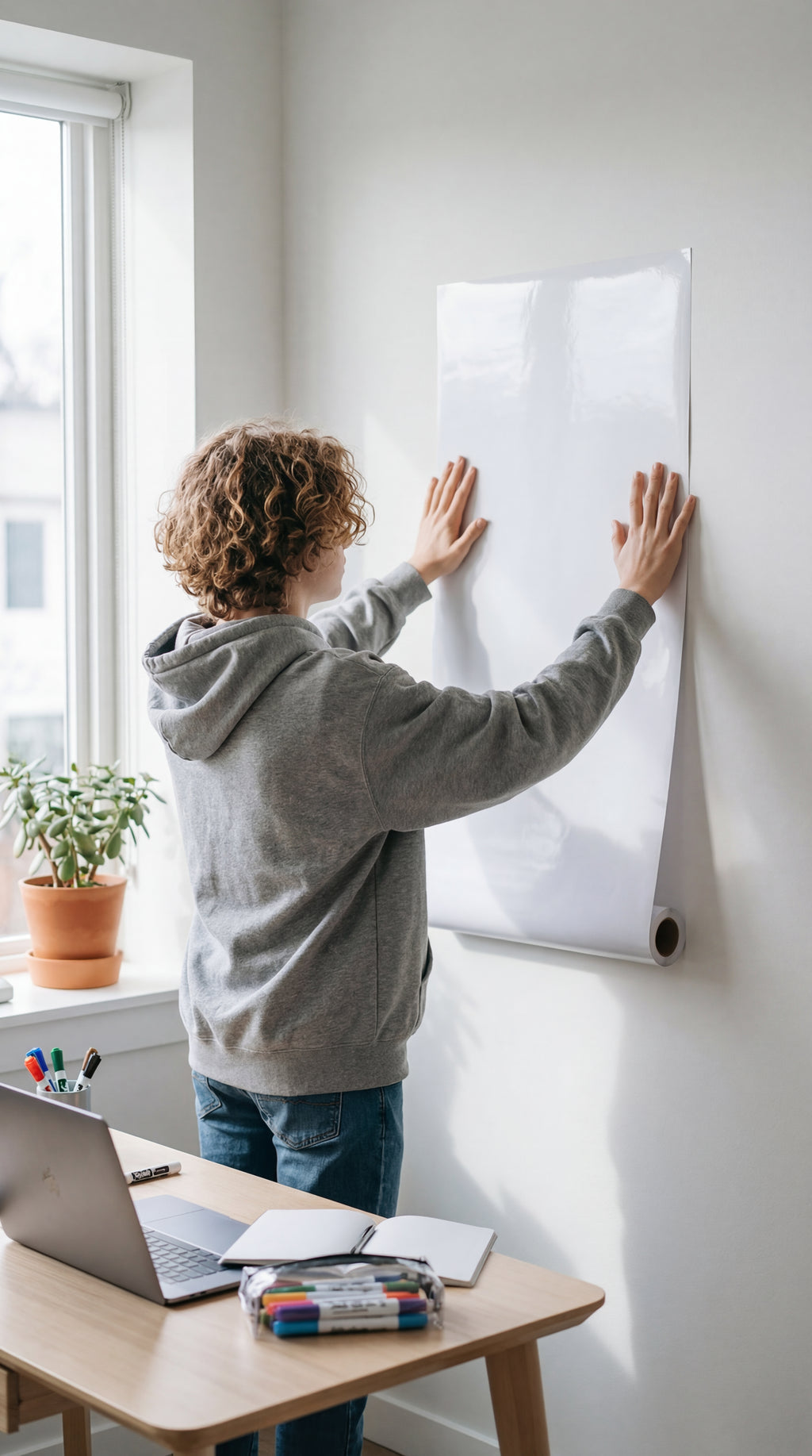 Peel & Stick Whiteboard Wall Sticker – Removable Dry Erase Board