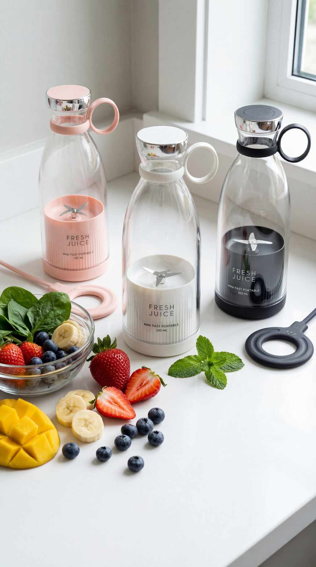 USB Rechargeable Mini Smoothie Blender – 350ml