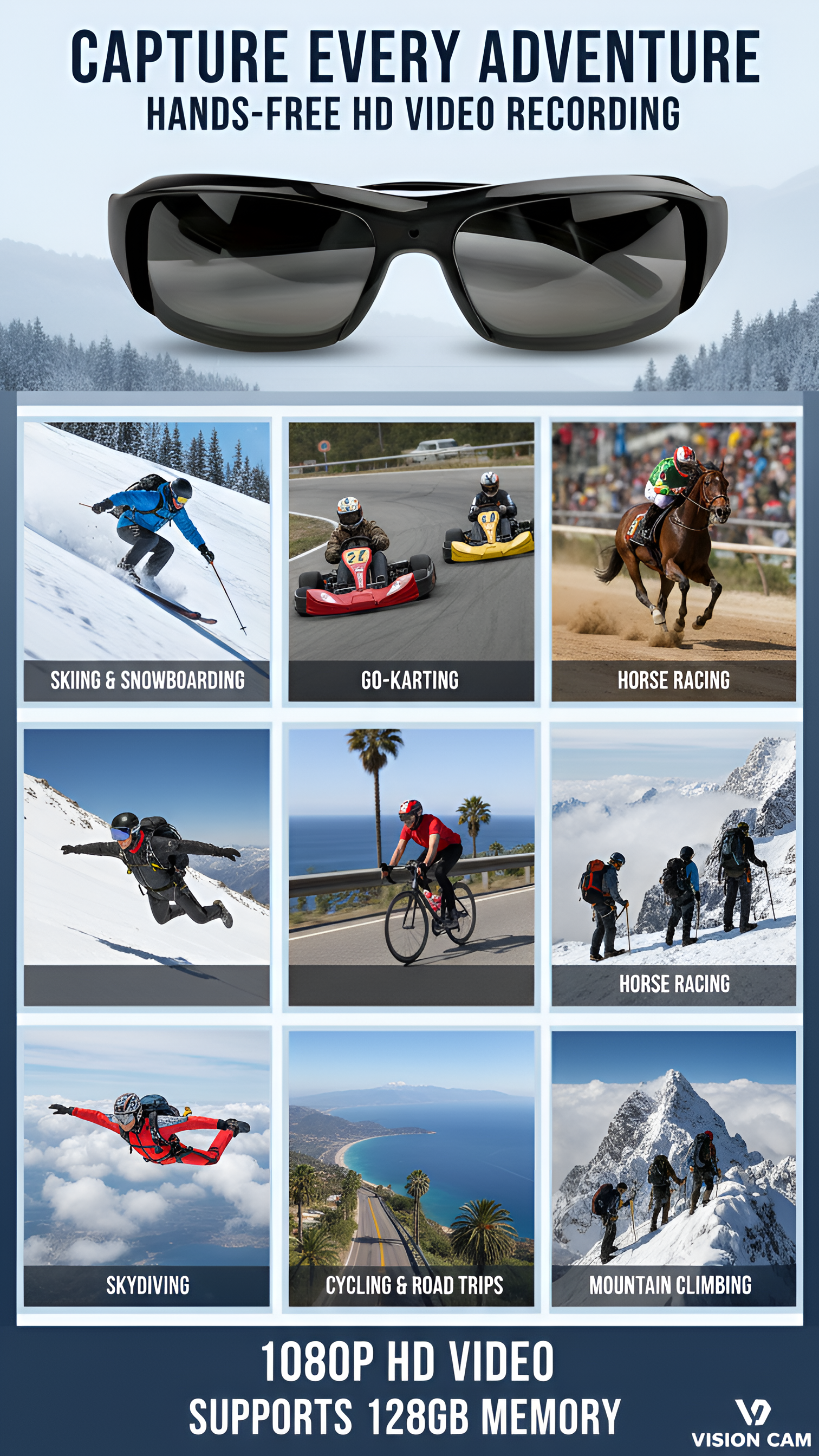 WE Smart Glasses Camera 1080P