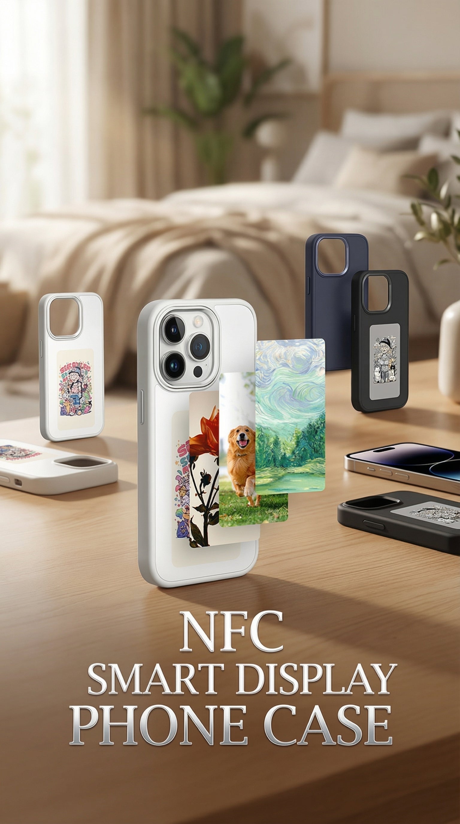 E-Ink NFC Smart Phone Case Battery-Free