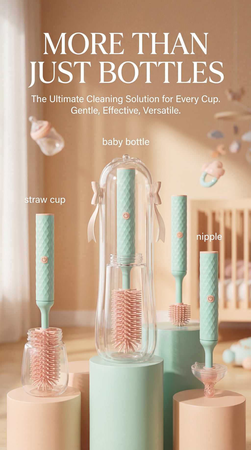 Electric Silicone Bottle Brush Cleaner Set