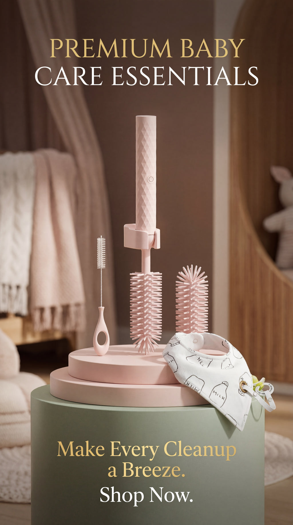 Electric Silicone Bottle Brush Cleaner Set