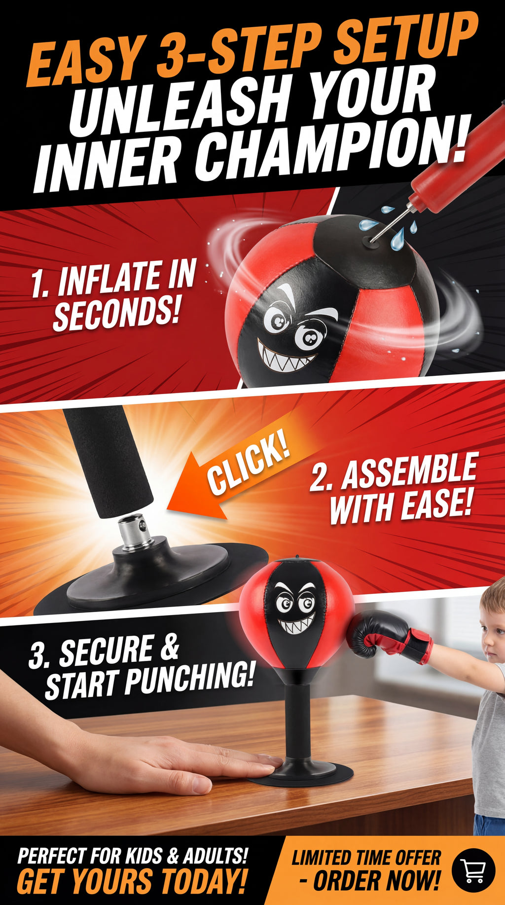 Desktop Boxing Speed Ball – Stress Relief Punch Trainer