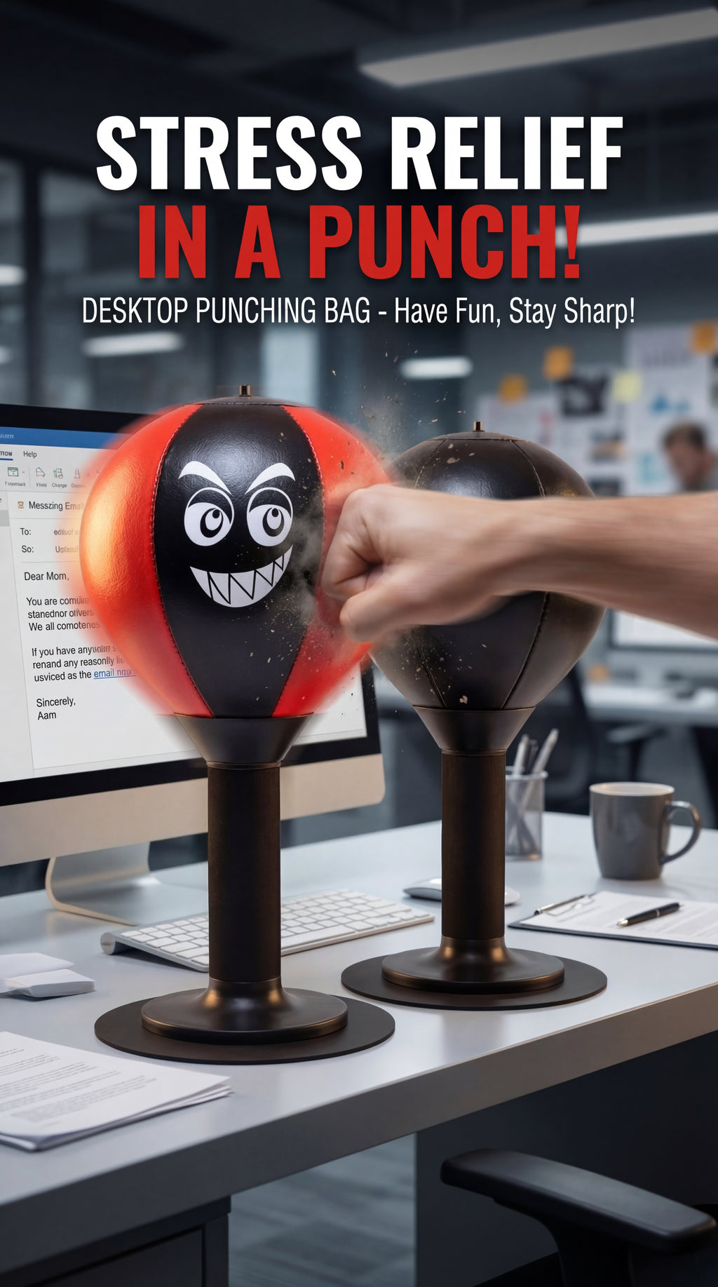 Desktop Boxing Speed Ball – Stress Relief Punch Trainer