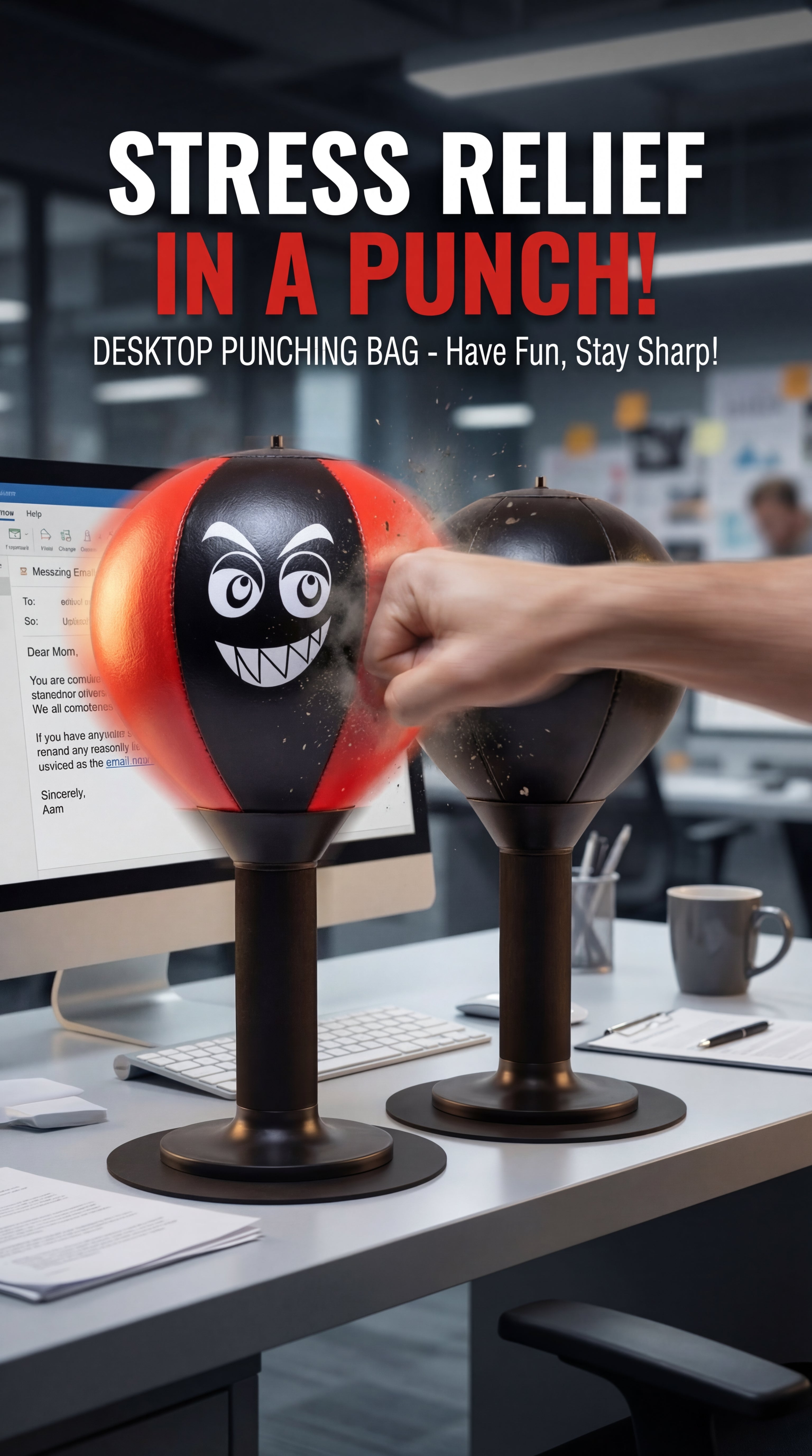 Desktop Boxing Speed Ball – Stress Relief Punch Trainer