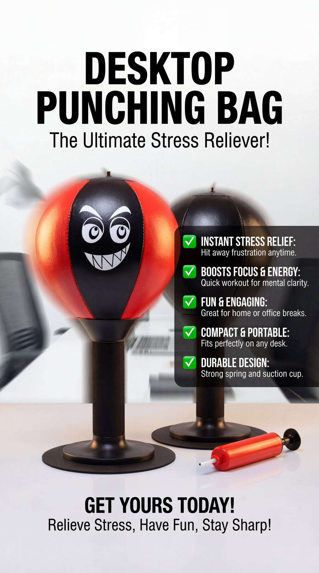 Desktop Boxing Speed Ball – Stress Relief Punch Trainer