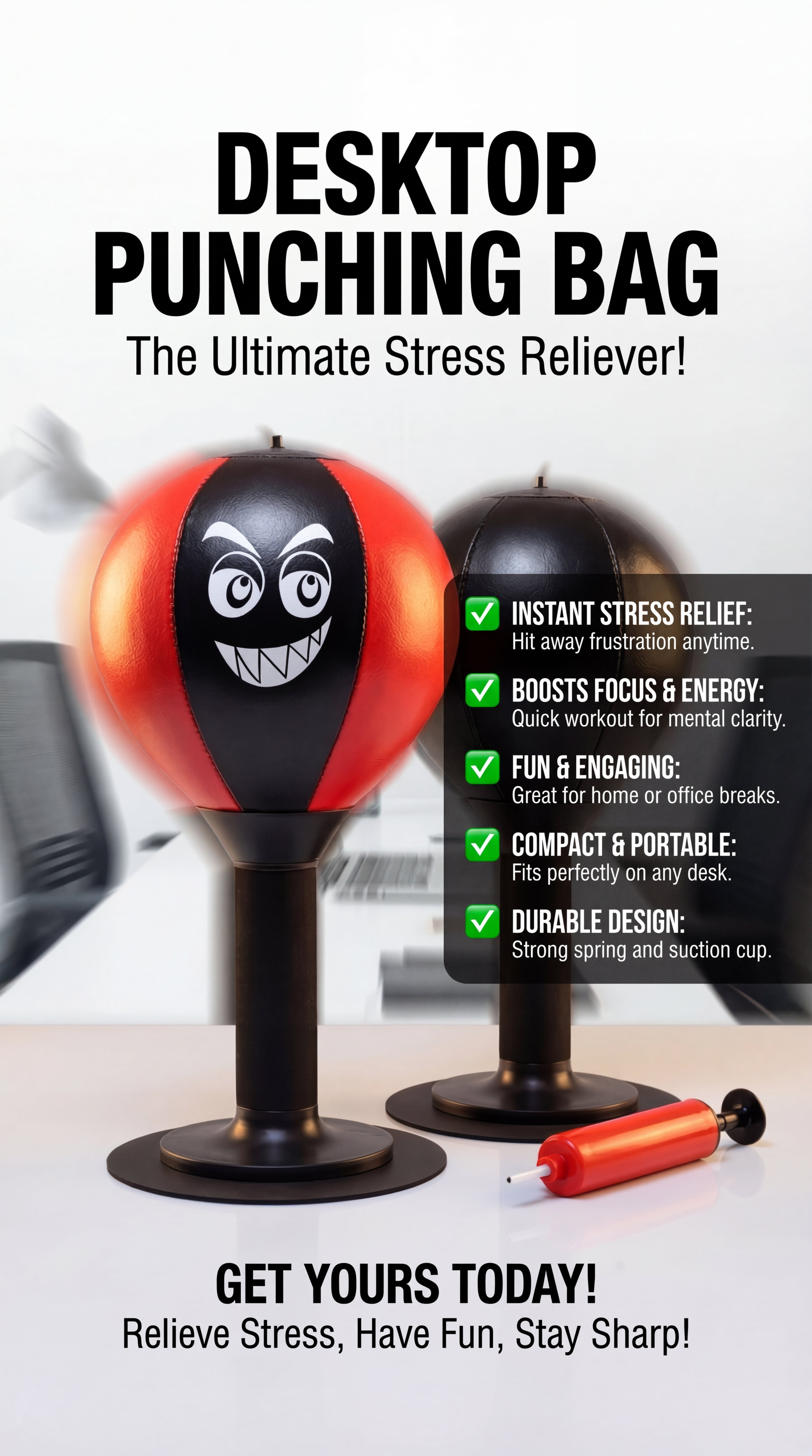 Desktop Boxing Speed Ball – Stress Relief Punch Trainer