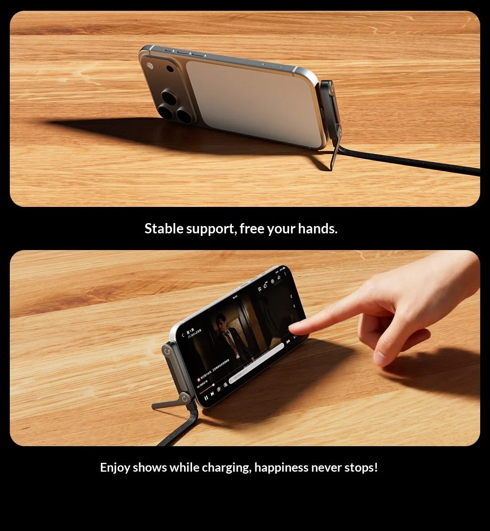 3-in-240W Stand Charging Cable 2-in-1 with Phone Holder for Gaming Videos