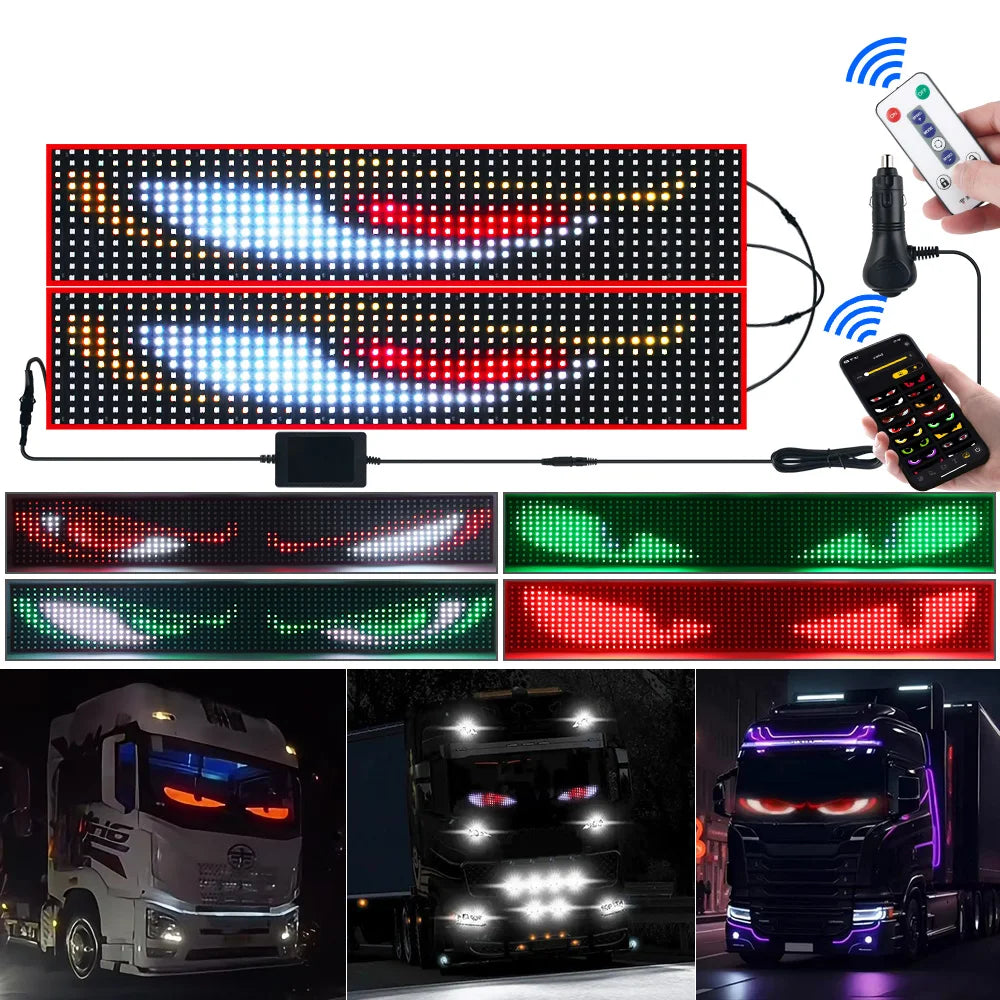 Smart RGB LED Car Display – Programmable Text & Animation Screen