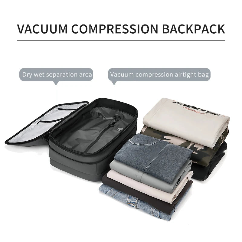 Vacuum Compression Travel Backpack with Air Pump