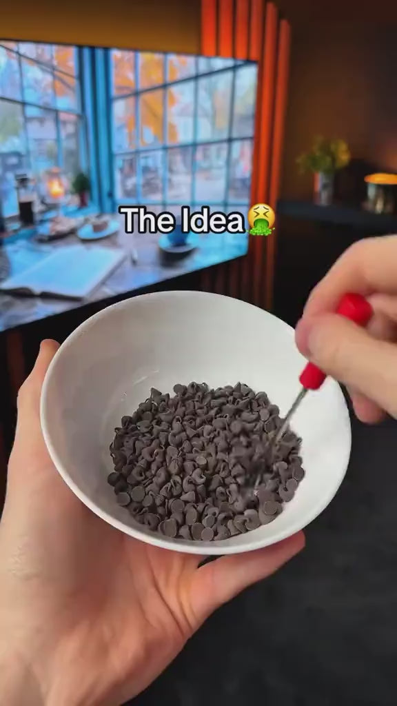 Ceramic Chocolate Melting Mug & Fondue Cup with Fork