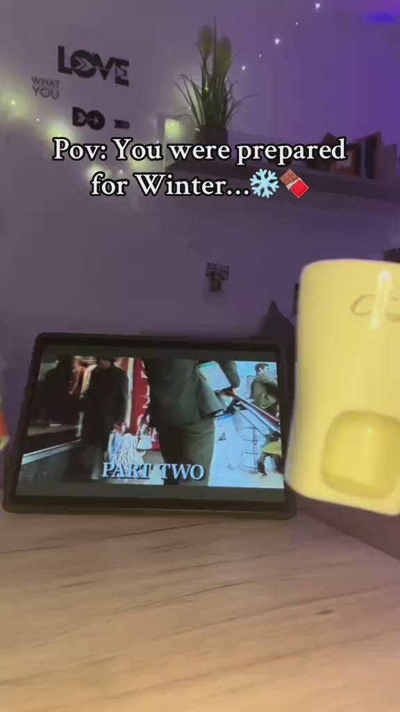 Ceramic Chocolate Melting Mug & Fondue Cup with Fork