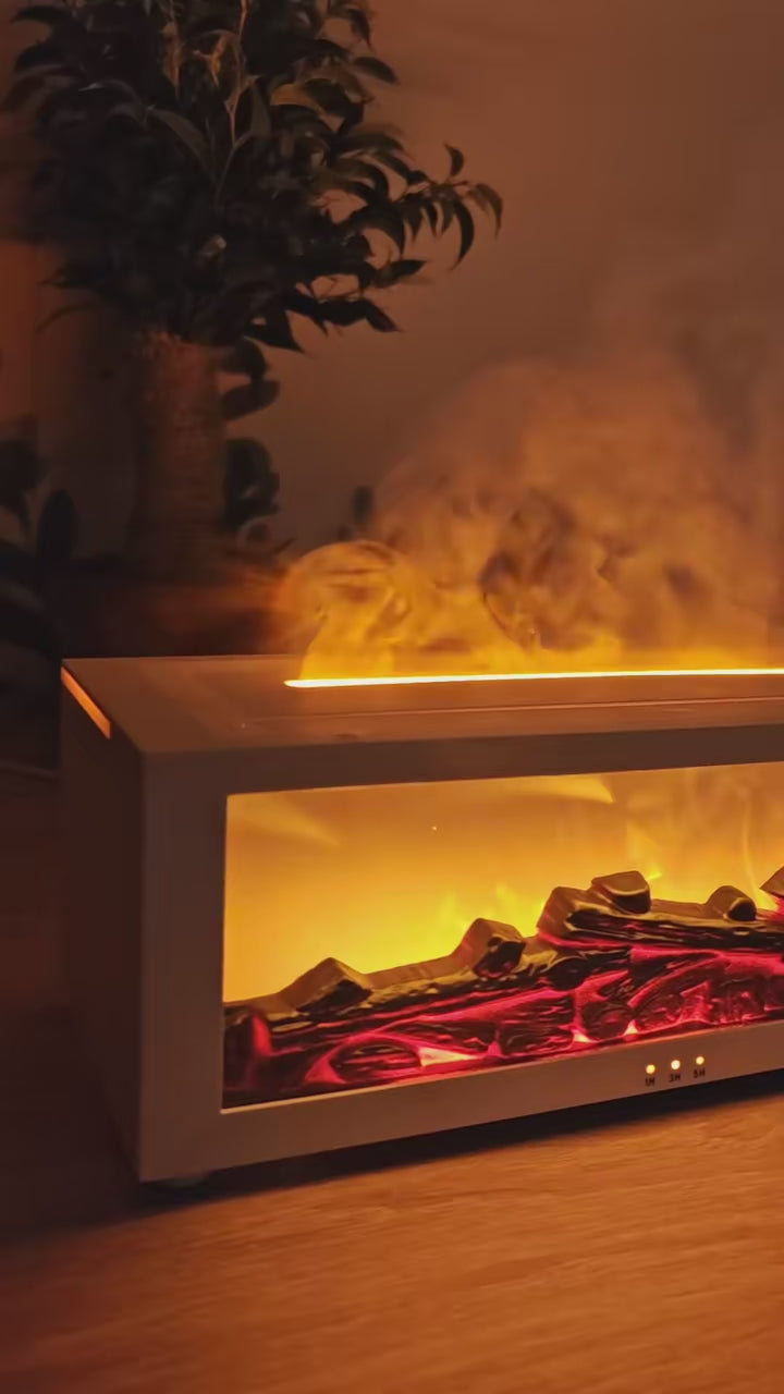 Flame Aroma Diffuser & Humidifier with 7-Color LED Mood Light