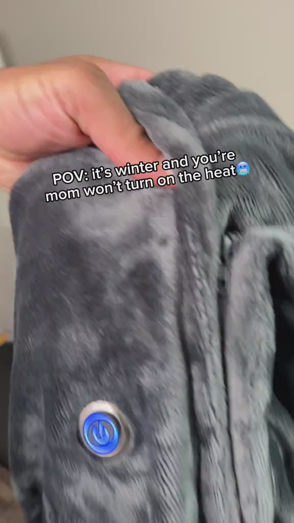 USB Heated Plush Shawl – Electric Body Warmer Blanket