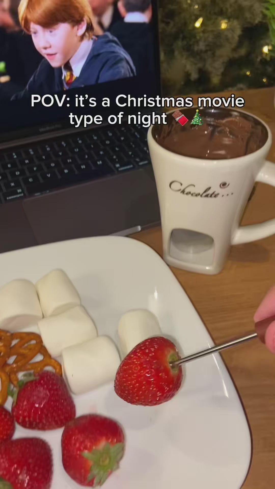 Ceramic Chocolate Melting Mug & Fondue Cup with Fork